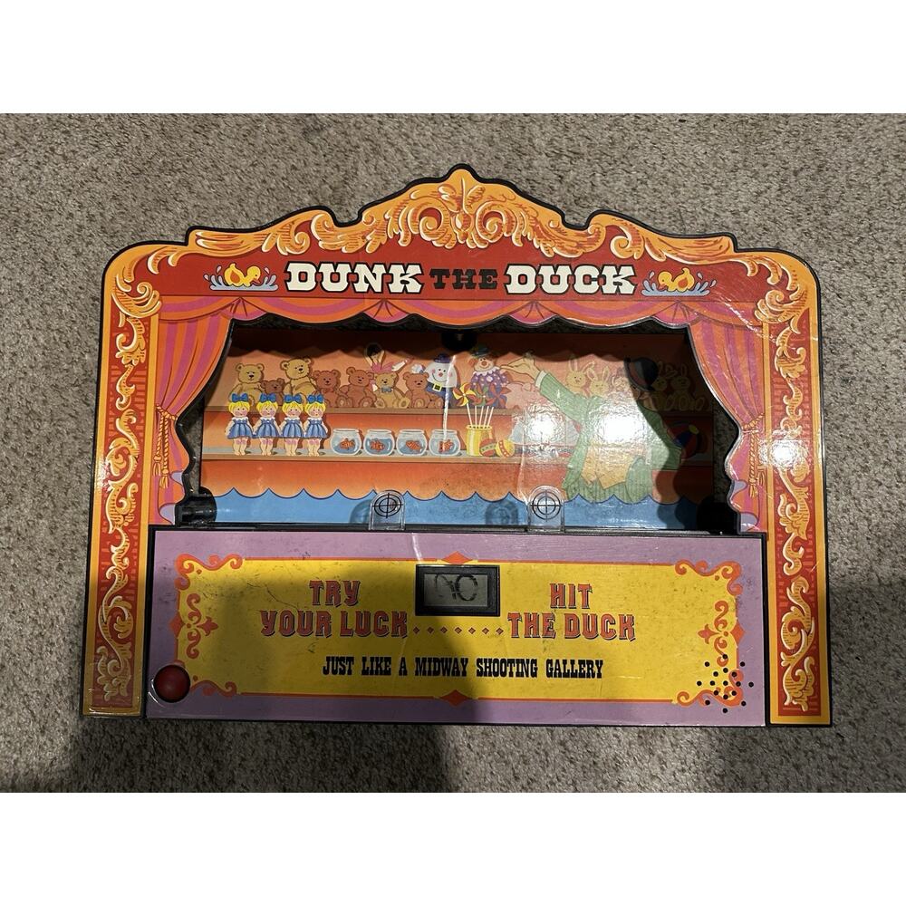“Dunk the Duck” Carnival Midway Shooting Arcade Game for Parts Or Repair